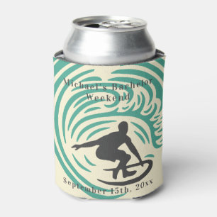 Personalised Can Cooler Bachelor Surf Weekend