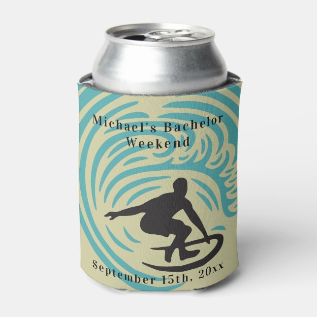 Personalised Can Cooler | Bachelor Surf Weekend (Can Front)