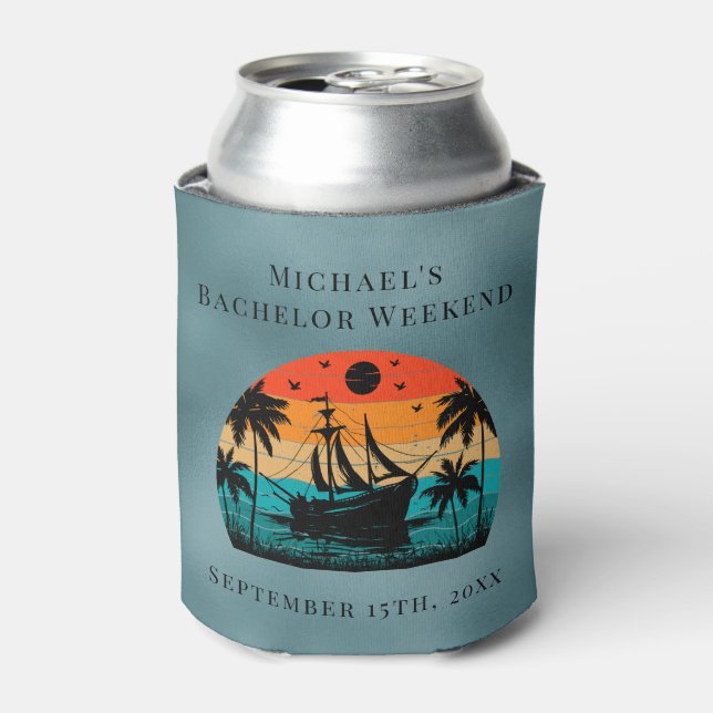 Personalised Can Cooler | Boating Bachelor Party (Can Front)