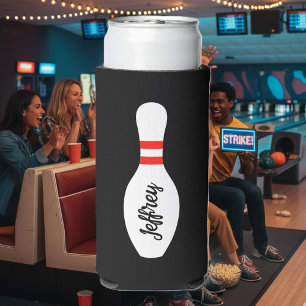 Personalised can cooler for bowling Birthday party