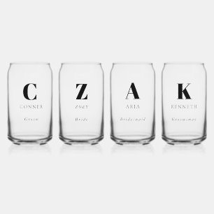 Personalised Can Glasses Wedding Party