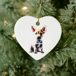Personalised Canaan Dog Puppy Ceramic Tree Decoration
