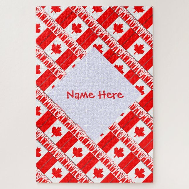 Personalised Canada Flag Jigsaw Puzzle Gift (Vertical)