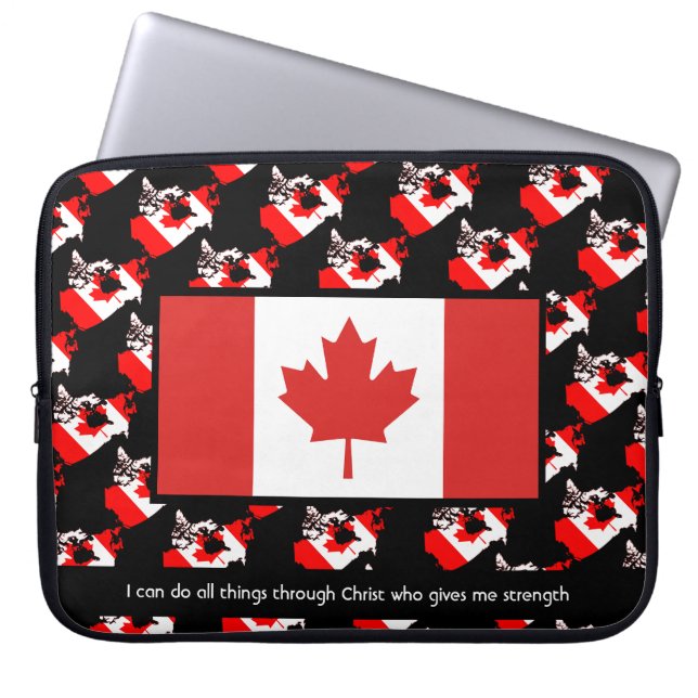 Personalised CANADA FLAG Laptop Sleeve (Front)