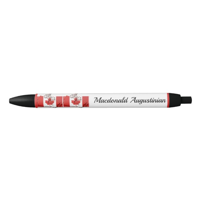 Personalised | CANADA FLAG Map Black Ink Pen (Front)