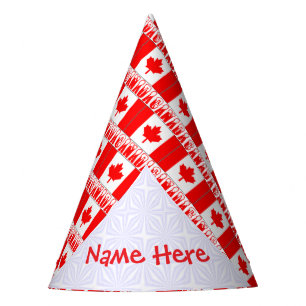 Personalised Canada Flag Paper Party Hat