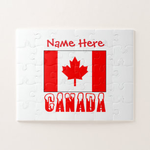 Personalised Canada Flag Personalised Gift Jigsaw Puzzle