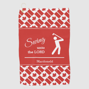 Personalised CANADA Swing Unto The Lord Golf Towel