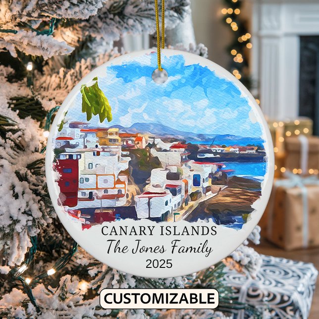 Personalised Canary Islands, Canary Islands Gift Ceramic Tree Decoration (Creator Uploaded)