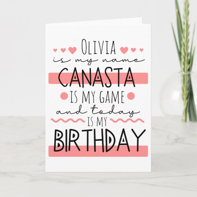 Personalised Canasta Birthday Card (Front)
