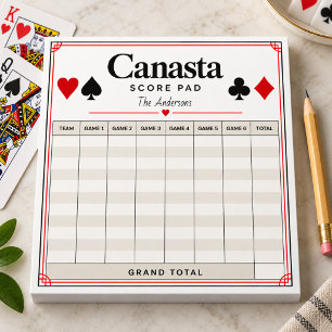 Personalised Canasta Score Pad Notepad