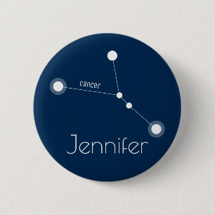 Personalised Cancer Zodiac Constellation 6 Cm Round Badge