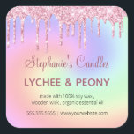 Personalised Candle Label | Dripping Pink Glitter<br><div class="desc">Personalised Candle Label | Dripping Pink Glitter Design . This is a template ready for you to add your details to .</div>