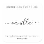 Personalised Candle Label Square Sticker