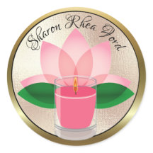 Personalised Candle Lotus Blossom Sticker