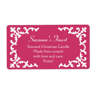 Personalised Candle or Canning Jar Pink Label