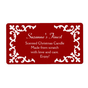 Personalised Candle or Canning Jar Red Label