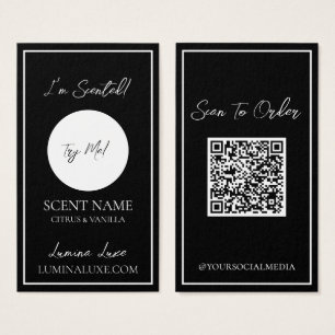 Personalised Candle Scent Black Sampler Card