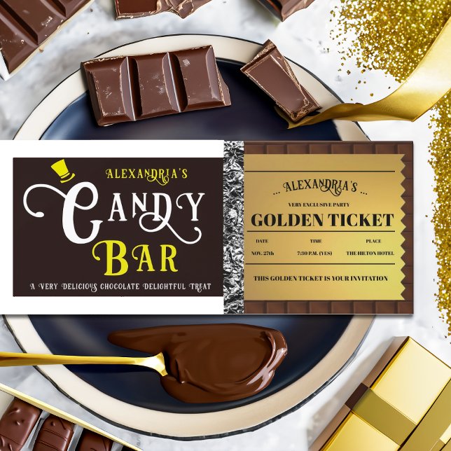 Personalised Candy Bar Golden Ticket Invitation (Creator Uploaded)