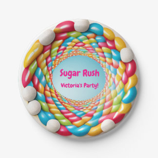 Personalised Candy Birthday Paper Plates