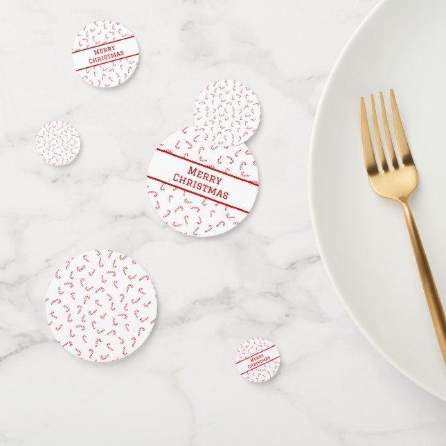 Personalised Candy Cane Christmas Confetti (Group)