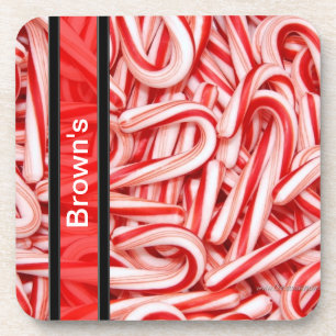 Personalised Candy Cane Coasters Template