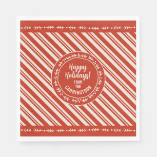 Personalised Candy Cane Stripe Napkin