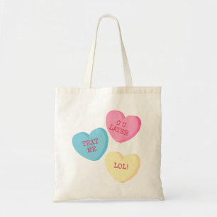 Personalised Candy Hearts Tote Bag