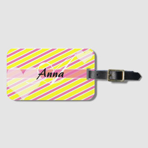 Personalised Candy Stripe Luggage Tag