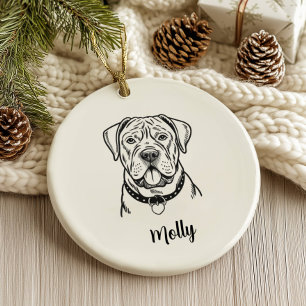 Personalised Cane Corso Dog Christmas Ceramic Tree Decoration