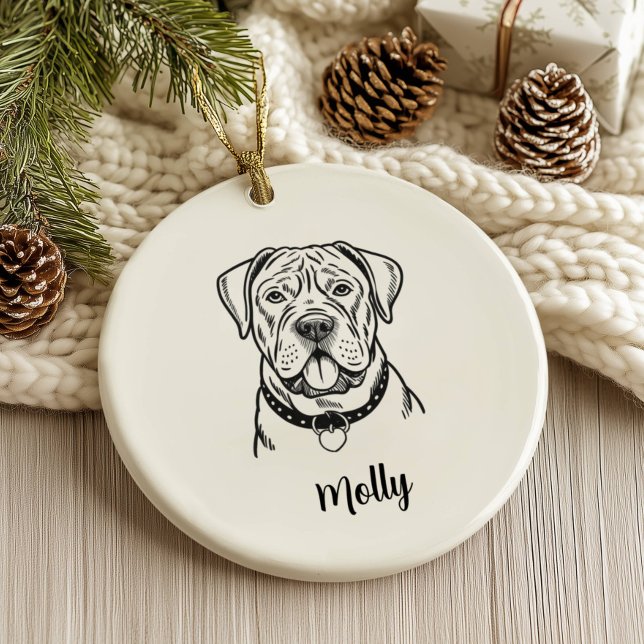 Personalised Cane Corso Dog Christmas Ceramic Tree Decoration (Creator Uploaded)
