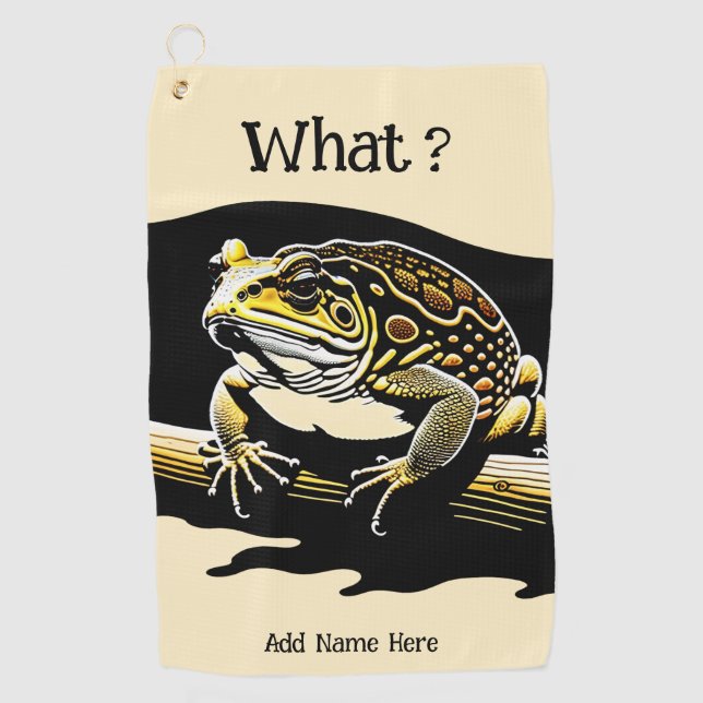 Personalised Cane Toad Golf Towel (Front)