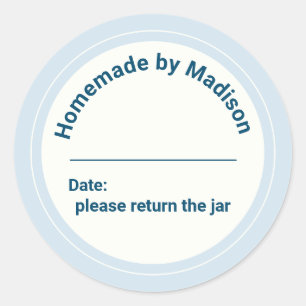 Personalised Canning Homemade   Return the Jar Classic Round Sticker