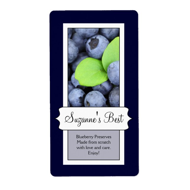 Personalised Canning Jar Label, Blueberry (Front)