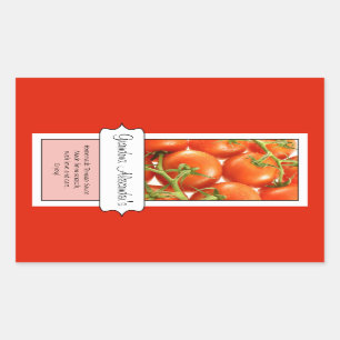 Personalised Canning Jar Label, Custom Tomato Rectangular Sticker
