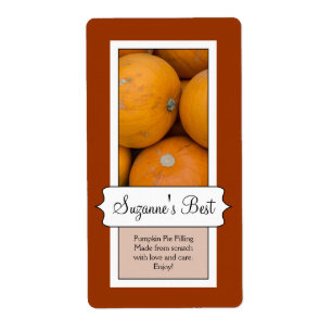 Personalised Canning Jar Label, Pumpkin
