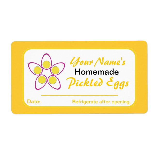 Personalised Canning Labels for Jars Pickled Eggs (Front)