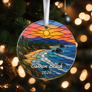 Personalised Cannon Beach Acrylic Ornament, Custom Ornament