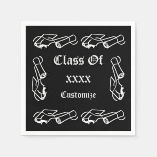 Personalised Cap & Diploma Class Event Napkins 3