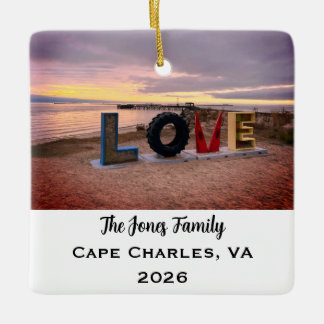 Personalised Cape Charles, Virginia Xmas Ceramic Ornament