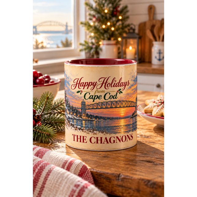 Personalised Cape Cod Santa Christmas Two-Tone Mug (Creator Uploaded)