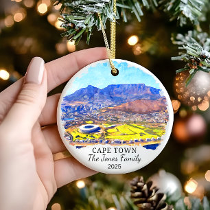 Personalised Cape Town, South Africa Gift Ceramic Tree Decoration