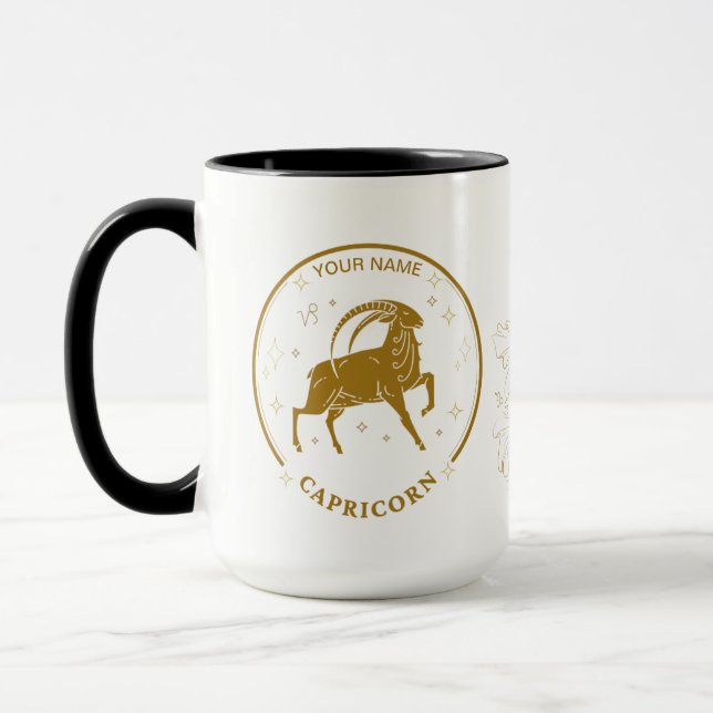 Personalised Capricorn Zodiac 15 oz Mug (Left)