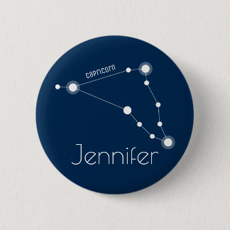 Personalised Capricorn Zodiac Constellation 6 Cm Round Badge