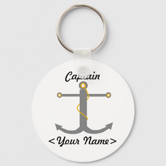 Personalised Captain Anchor Keychain (Front)