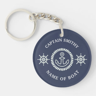 Personalised Captain/Boat Name Editable Nautical Key Ring