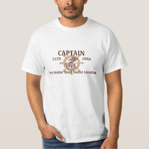 Personalised Captain First Mate Crew or Skipper T-Shirt