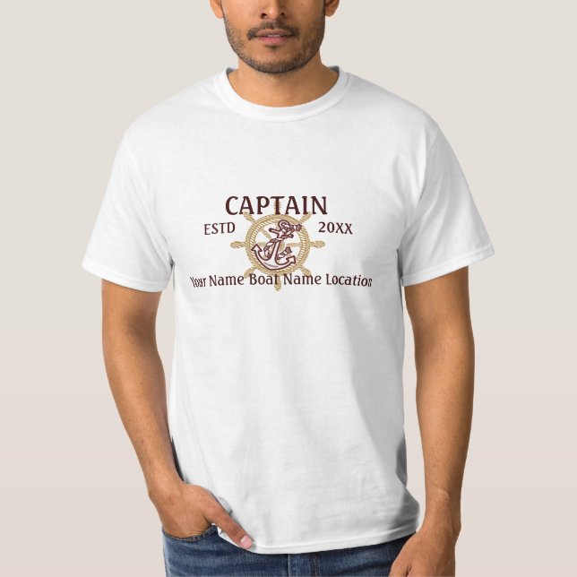 Personalised Captain First Mate Crew or Skipper T-Shirt (Front)