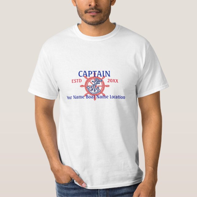 Personalised Captain First Mate Crew or Skipper T-Shirt (Front)