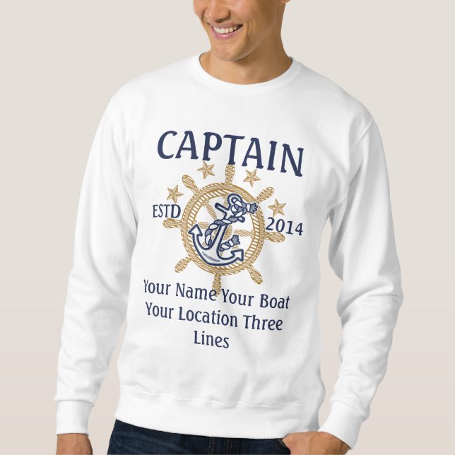 Personalised Captain First Mate Skipper Crew Sweatshirt (Front)